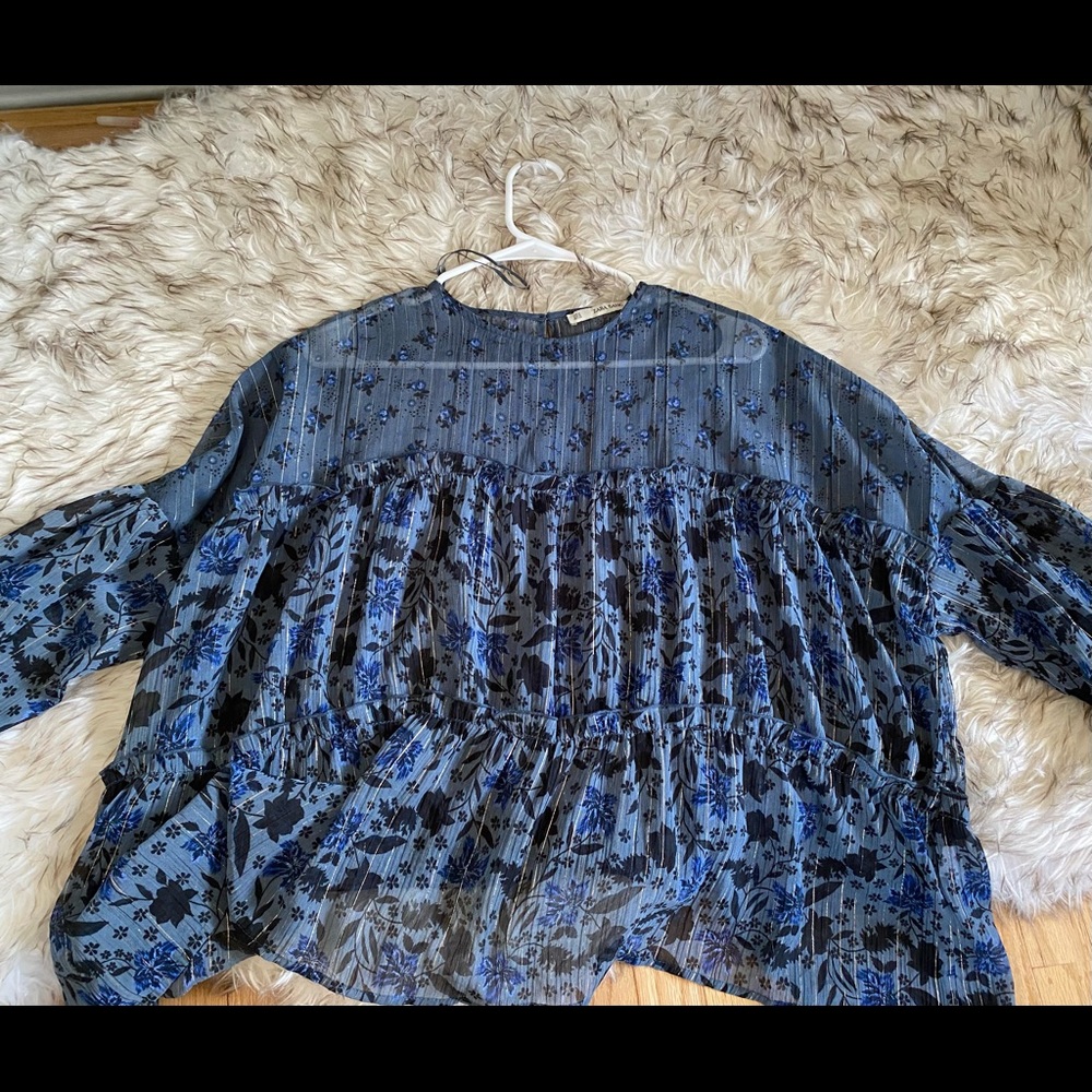 Zara Floral Summer Blouse